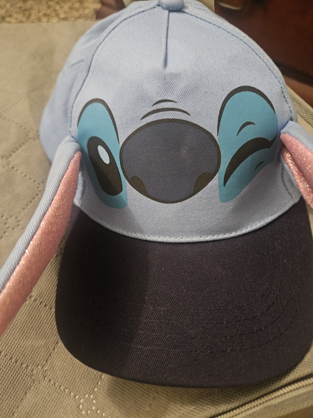Kids Light Blue Character Baseball Cap with Pink Ear Details